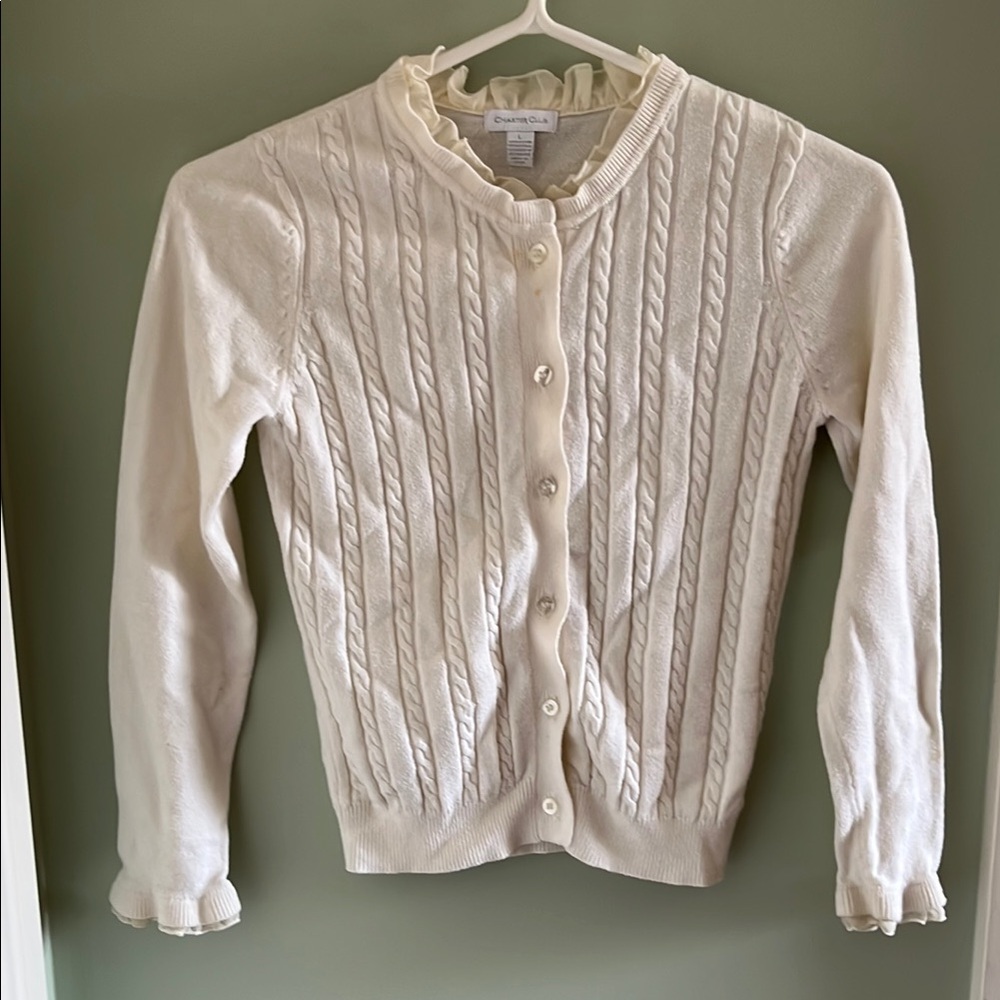 Charter Club Cream Cable Knit Cardigan